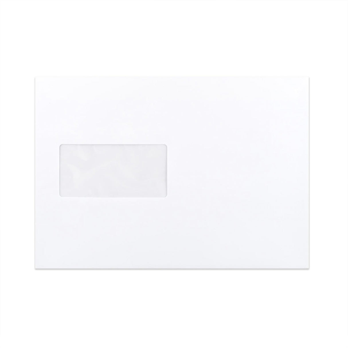 Bílá obálka s rovnou klopou s okénkem 162x229 mm (C5)