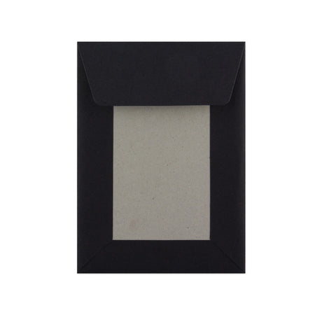 Černá Obálka s Kartonovou Zadní Stěnou 162x114 mm (C6)